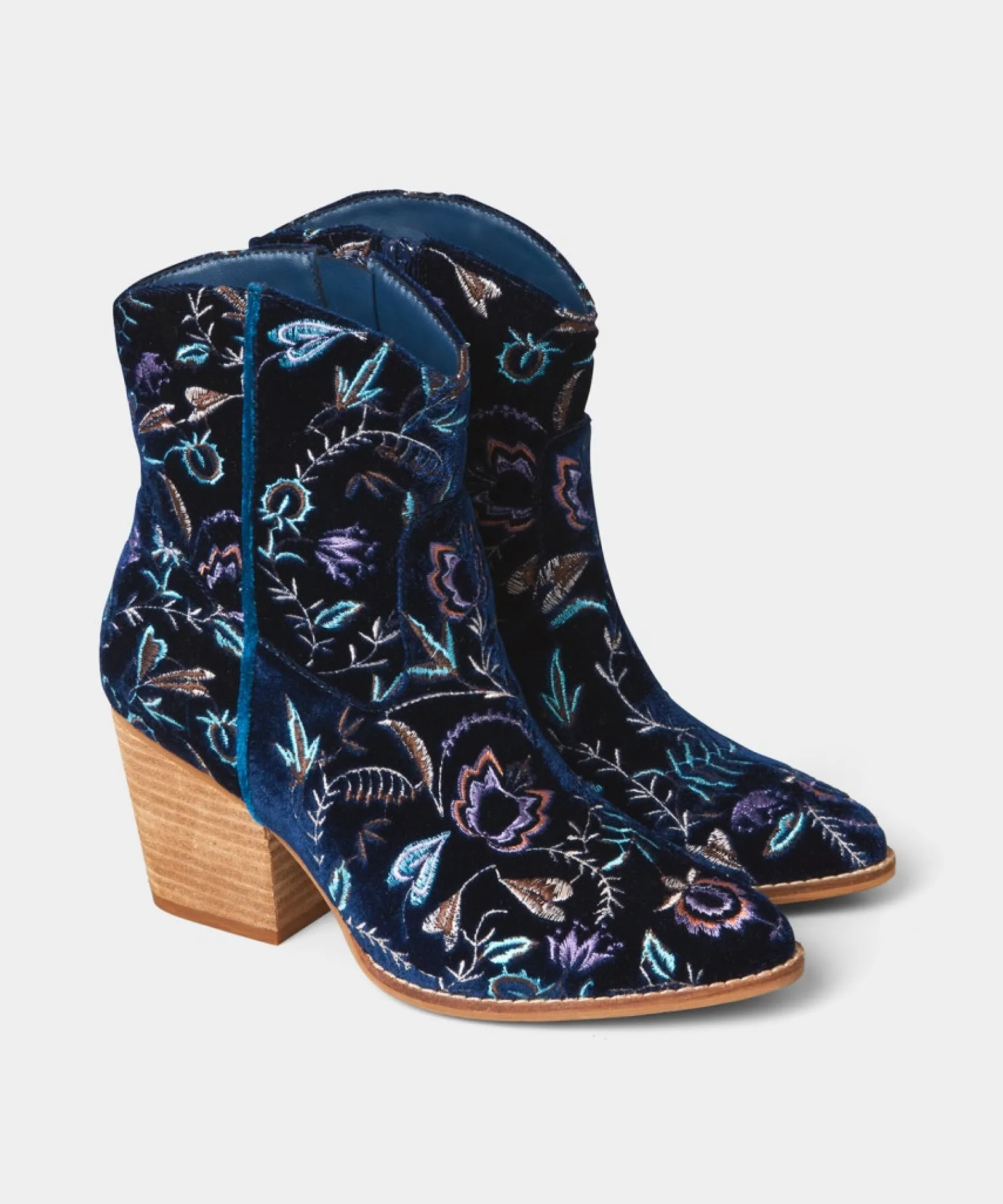 gigi_embroidered_velvet_b_3.webp Knee High Boots | Ankle Boots | Boots & Shoes | Sale Boots & Shoes | Top Picks | Top Picks | Women's | Women's Joe Browns Gigi Embroidered Velvet Boots Navy Multi