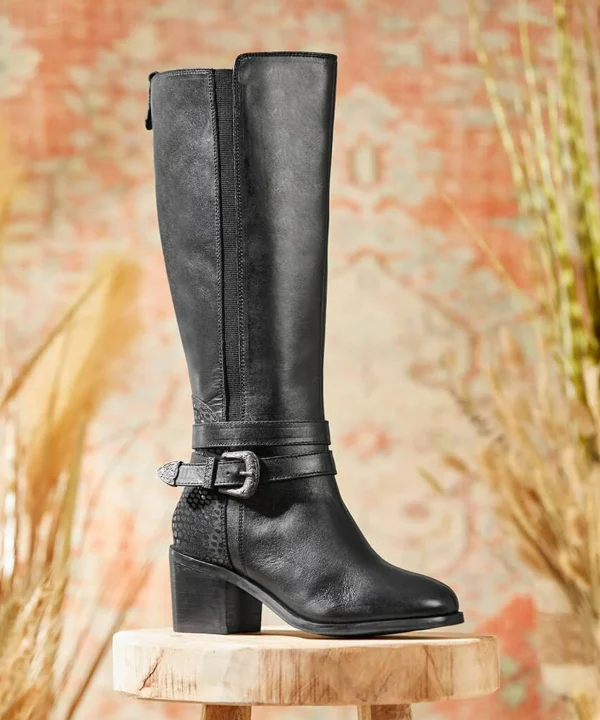 Knee High Boots | Boots & Shoes | Top Picks | Women's Joe Browns Gigi Premium Leather Rider Boots Black