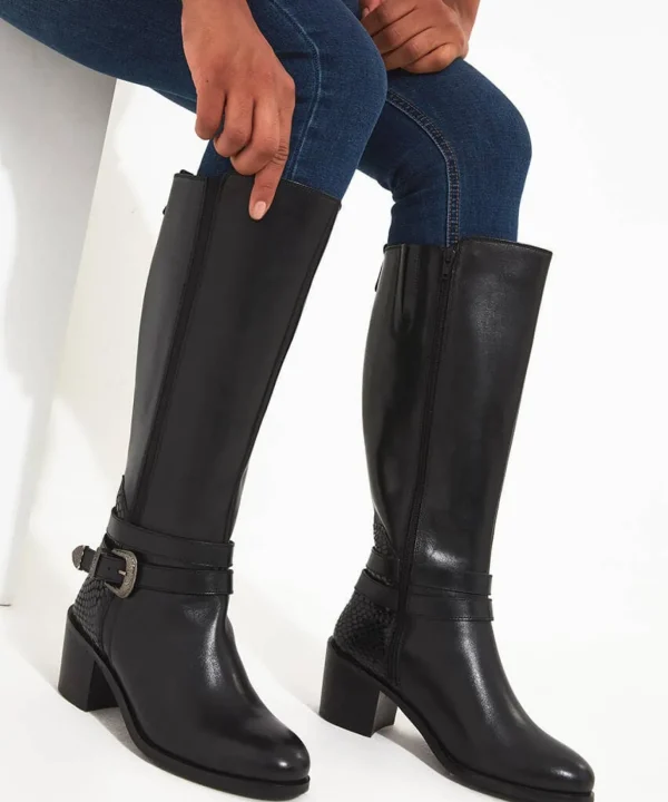 Knee High Boots | Boots & Shoes | Top Picks | Women's Joe Browns Gigi Premium Leather Rider Boots Black
