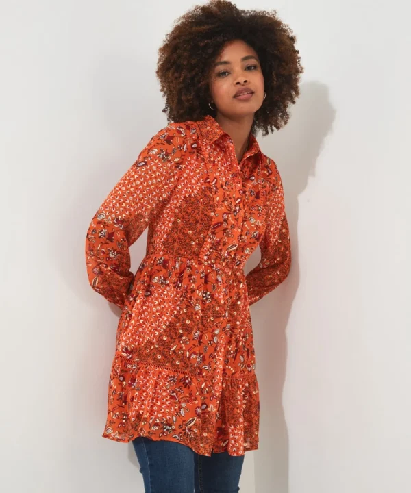 Tops, Tunics & Blouses | Sale Tops, Tunics & Blouses | Women's | Women's Joe Browns Golden Sunset Tunic Dress Orange