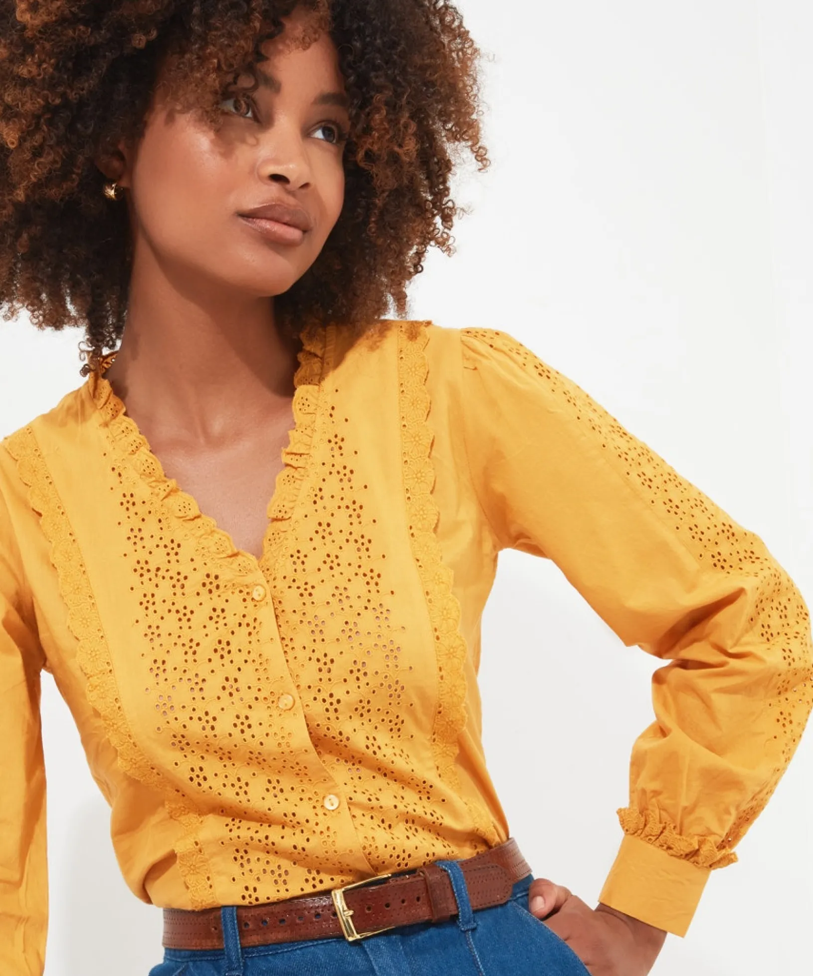 gorgeous_broderie_blouse_0.webp Tops, Tunics & Blouses | Sale Tops, Tunics & Blouses | Women's | Women's Joe Browns Gorgeous Broderie Blouse Yellow