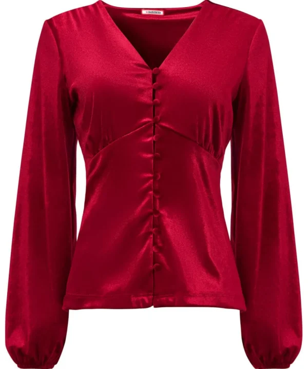 Shop Women's Collection | Occasion Outfits | Tops, Tunics & Blouses | Sale Tops, Tunics & Blouses | Top Picks | Top Picks | Women's | Women's Joe Browns Gorgeous Velour Button Top Berry