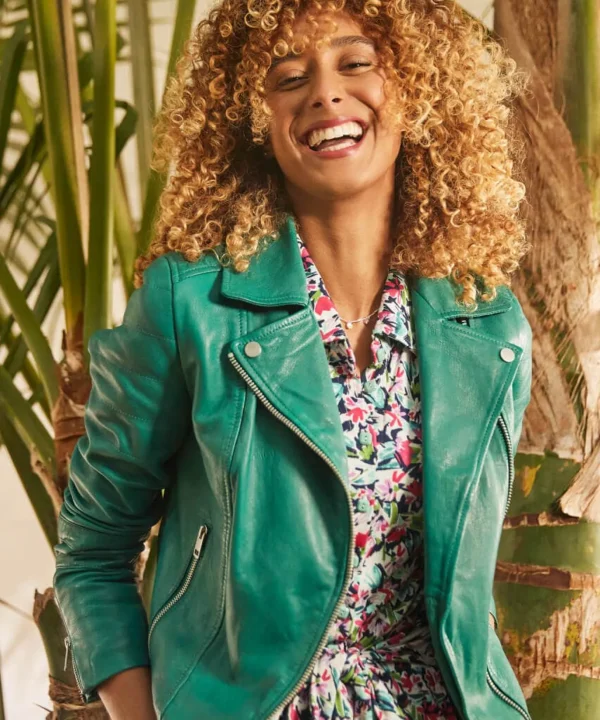 Sale Leather Jackets | Sale Coats & Jacket | Women's | Women's Joe Browns Green With Envy Leather Jacket Green / Damson