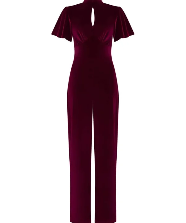 Sale Jumpsuits | Sale Jeans & Trousers | Women's | Women's Joe Browns Greta Velour Jumpsuit Berry