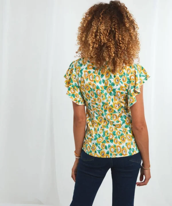 Sale Tops, Tunics & Blouses | Women's Joe Browns Happy Sunflower Blouse White/Yellow