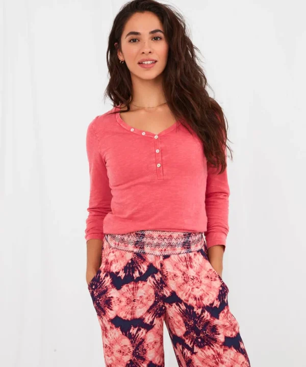 Sale Pyjamas & Loungewear | Sale Tops, Tunics & Blouses | Women's | Women's Joe Browns Heavenly Henley Pink