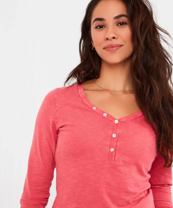 Sale Pyjamas & Loungewear | Sale Tops, Tunics & Blouses | Women's | Women's Joe Browns Heavenly Henley Pink