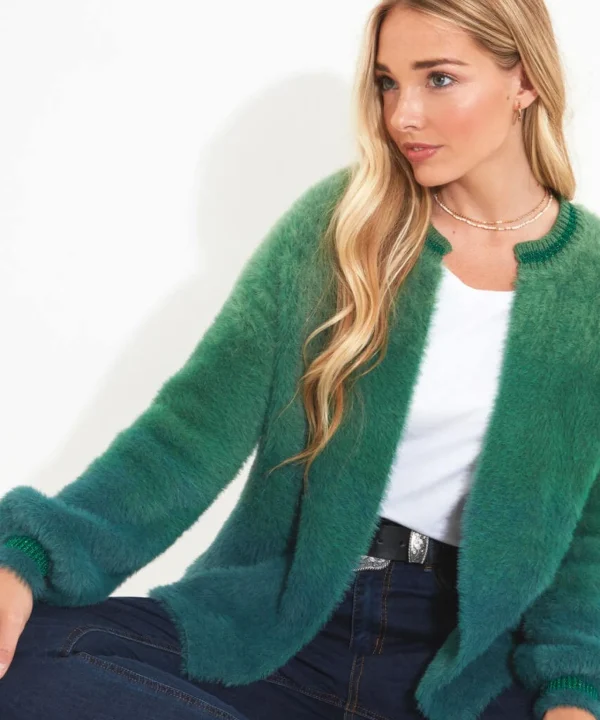 Shop Women's Collection | Gifts | Cardigans & Coatigans | Top Picks | Women's | Top Picks Joe Browns Ibiza Fluffy Knit Cardigan Green
