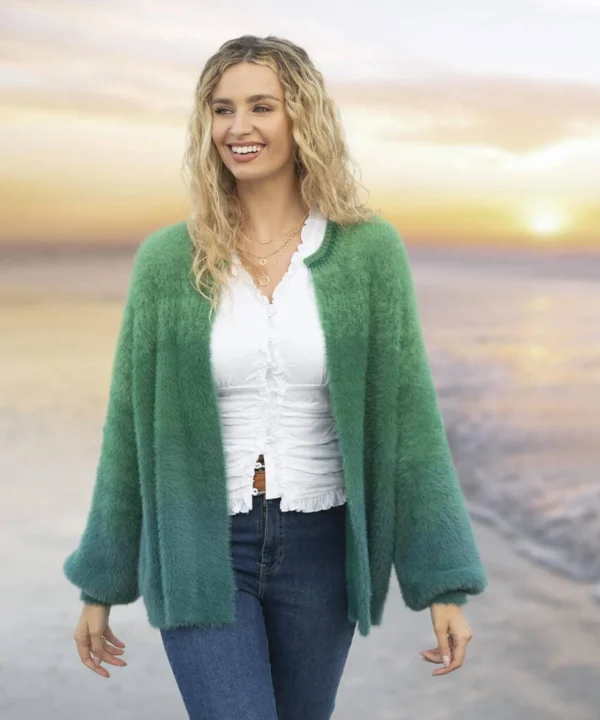 Shop Women's Collection | Gifts | Cardigans & Coatigans | Top Picks | Women's | Top Picks Joe Browns Ibiza Fluffy Knit Cardigan Green