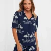 Sale Pyjamas & Loungewear | Women's Joe Browns Intriguing Crane Boutique PJ Top Navy