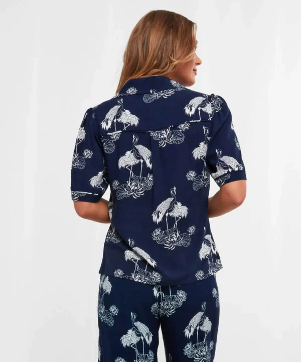 Sale Pyjamas & Loungewear | Women's Joe Browns Intriguing Crane Boutique PJ Top Navy