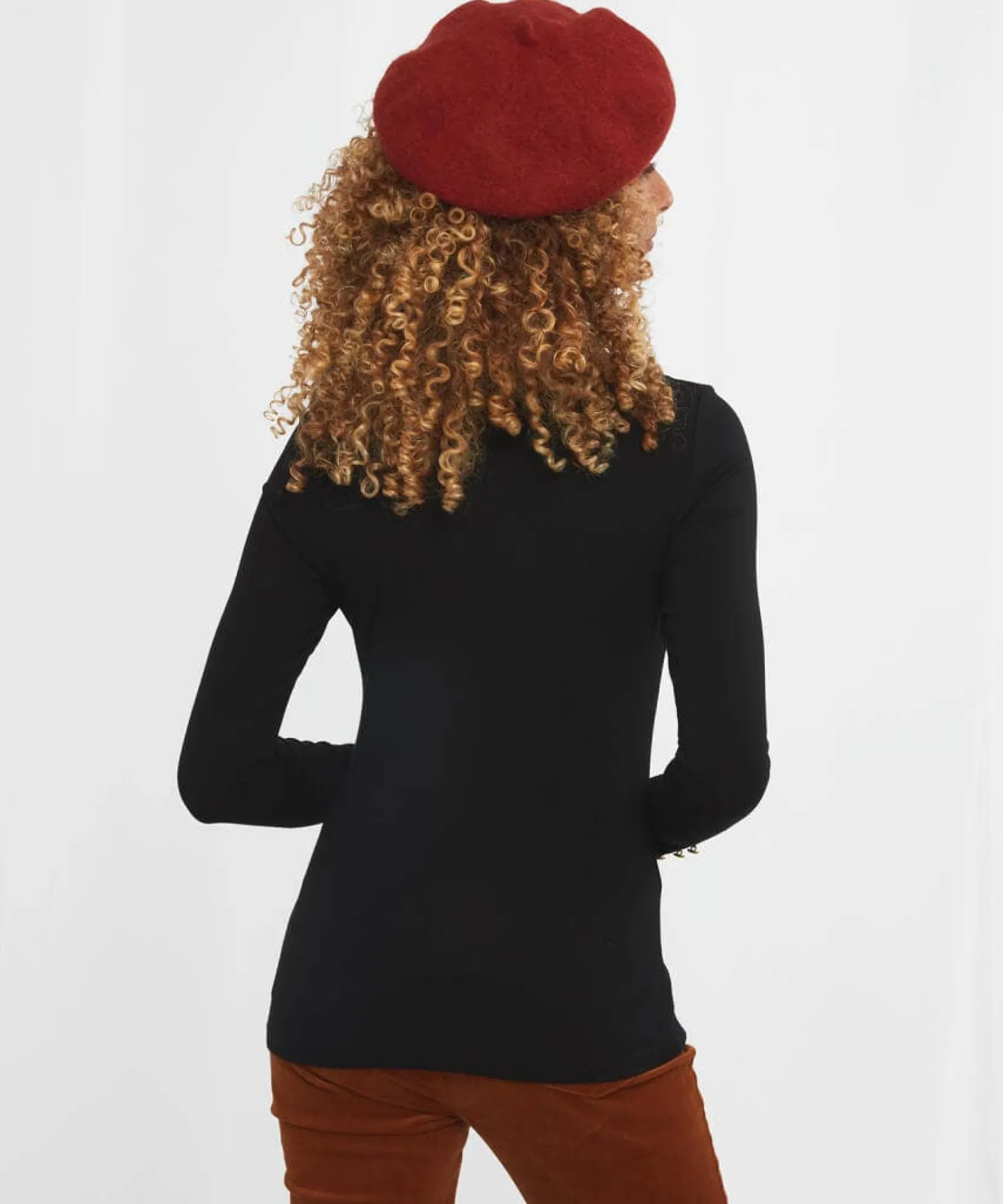jersey_roll_neck_top_3.webp Tops, Tunics & Blouses | Women's Joe Browns Jersey Roll Neck Top Black / Berry / Orange / Winter White