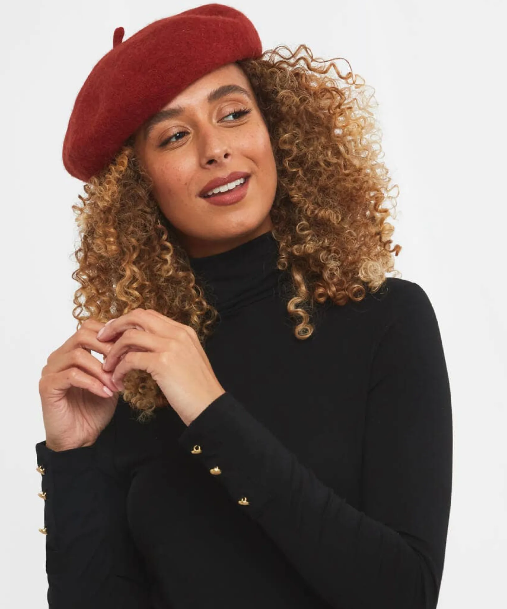 jersey_roll_neck_top_4.webp Tops, Tunics & Blouses | Women's Joe Browns Jersey Roll Neck Top Black / Berry / Orange / Winter White