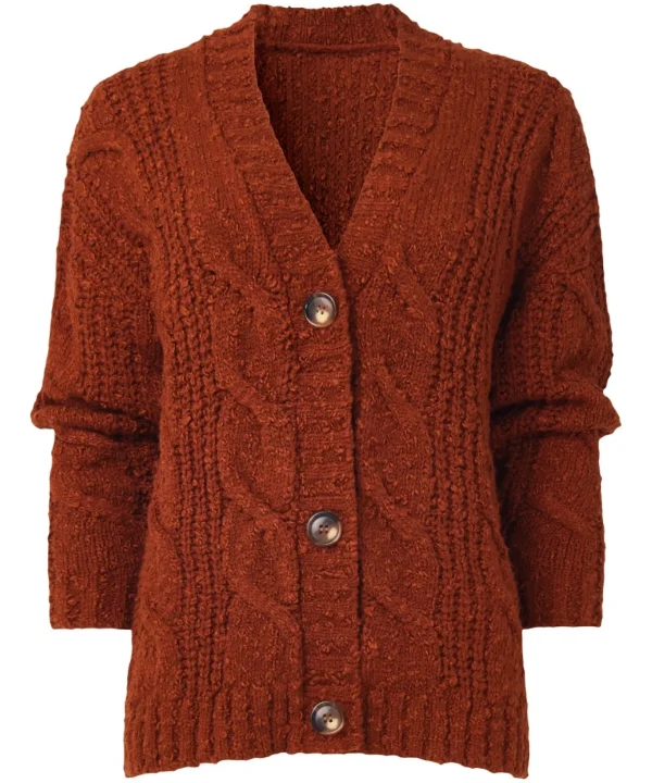 Shop Women's Collection | Cardigans & Coatigans | Sale Knitwear & Jumpers | Top Picks | Top Picks | Women's Joe Browns Joe's Cosy Cable Cardigan Rust