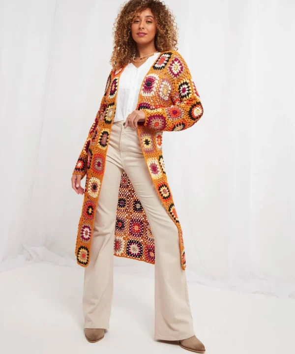 Shop Women's Collection | Cardigans & Coatigans | Gifts | Sale Knitwear & Jumpers | Top Picks | Top Picks | Women's | Women's Joe Browns Joe's Favourite Crochet Cardigan Mustard / Blue
