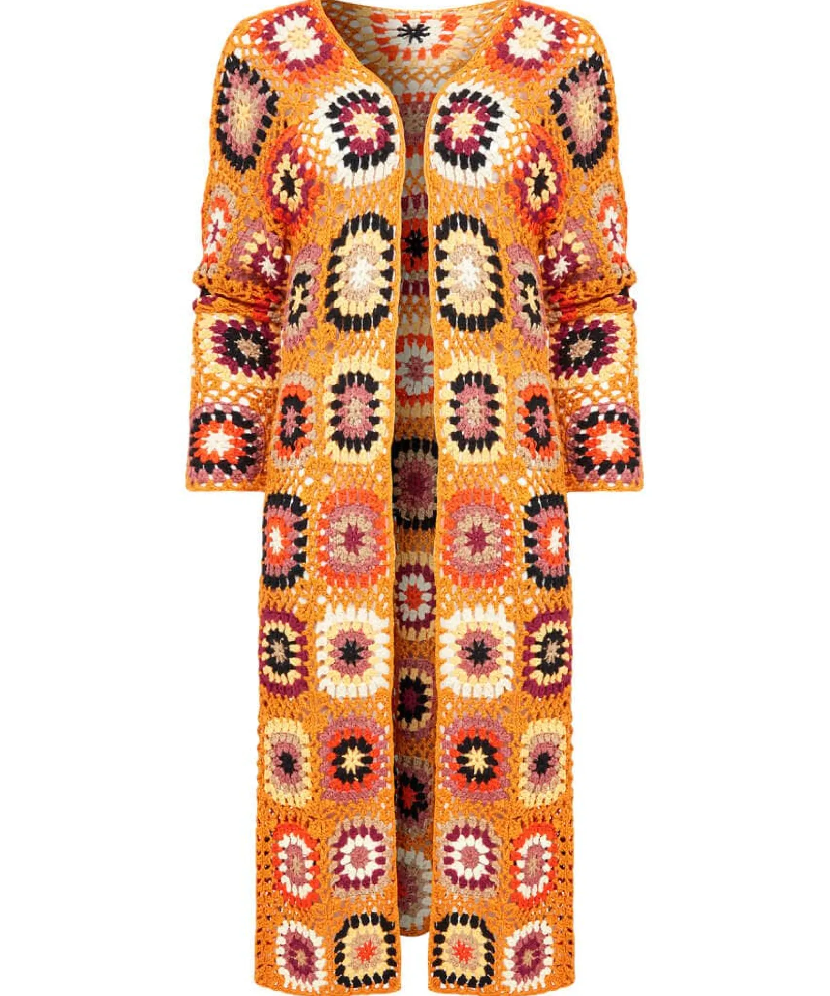 joes_favourite_crochet_ca_1.webp Shop Women's Collection | Cardigans & Coatigans | Gifts | Sale Knitwear & Jumpers | Top Picks | Top Picks | Women's | Women's Joe Browns Joe's Favourite Crochet Cardigan Mustard / Blue
