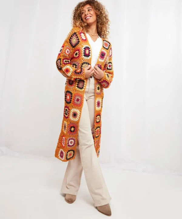 Shop Women's Collection | Cardigans & Coatigans | Gifts | Sale Knitwear & Jumpers | Top Picks | Top Picks | Women's | Women's Joe Browns Joe's Favourite Crochet Cardigan Mustard / Blue