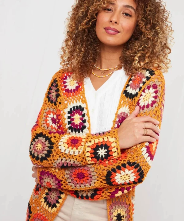 Shop Women's Collection | Cardigans & Coatigans | Gifts | Sale Knitwear & Jumpers | Top Picks | Top Picks | Women's | Women's Joe Browns Joe's Favourite Crochet Cardigan Mustard / Blue