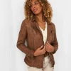 Leather Jackets & Clothing | Coats & Jackets | Sale Leather Jackets | Sale Coats & Jacket | Women's | Women's | Women's | Women's Joe Browns Joe's Favourite Leather Biker Jacket Tan / Deep Pine
