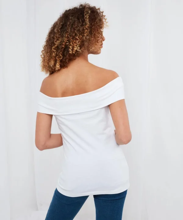 Sale Tops, Tunics & Blouses | Women's Joe Browns Joes Must Have Essential Bardot Top White / Black / Orange