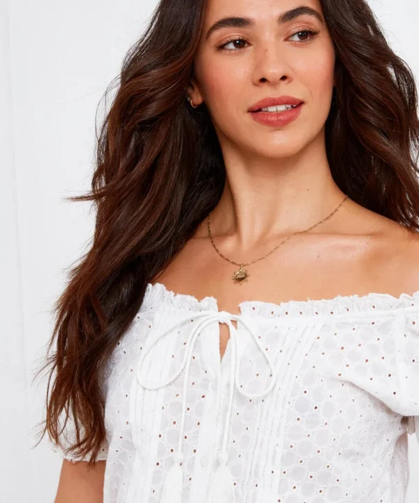 Sale Tops, Tunics & Blouses | Women's Joe Browns Joyful Broderie Blouse White / Black