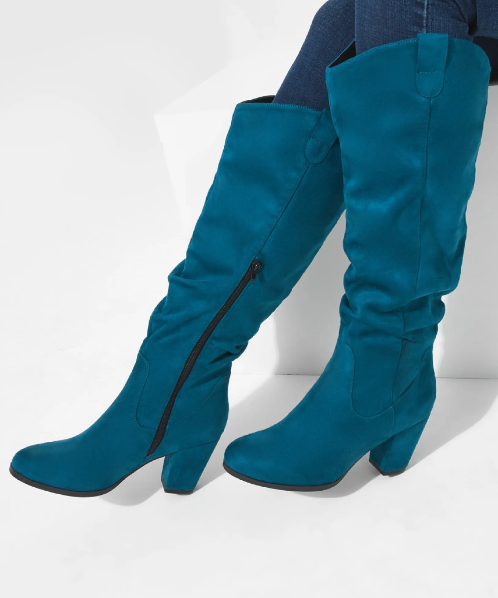 just_what_i_need_slouch_b_1.webp Knee High Boots | Boots & Shoes | Sale Boots & Shoes | Top Picks | Women's | Women's Joe Browns Just What I Need Slouch Boots Teal