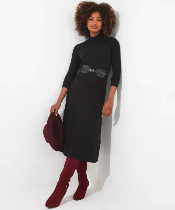 Shop Women's Collection | Cardigans & Coatigans | Dresses | Sale Dresses | Top Picks | Top Picks | Women's | Women's Joe Browns Katie Knitted Jersey Dress Black