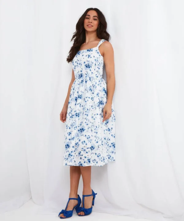 Sale Dresses | Women's Joe Browns Kiera Broderie Dress Blue