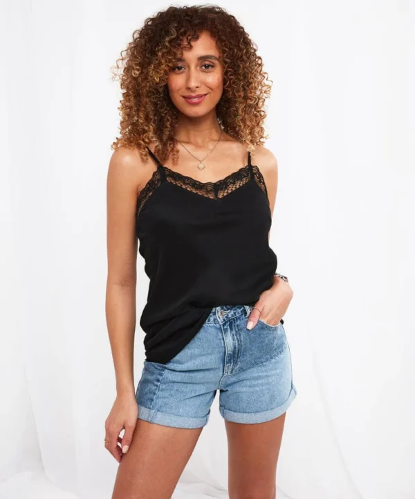Tops, Tunics & Blouses | Sale Tops, Tunics & Blouses | Women's | Women's Joe Browns Lace Trim Cami Vest Black / Orange