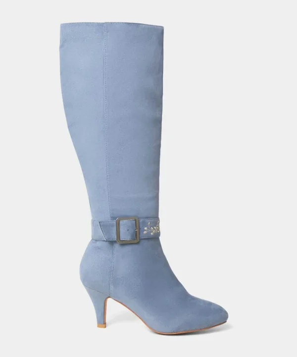 Sale Boots & Shoes | Women's Joe Browns Lakeside Embroidered Detail Boots Pale Blue