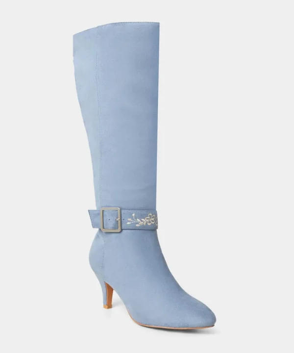 Sale Boots & Shoes | Women's Joe Browns Lakeside Embroidered Detail Boots Pale Blue