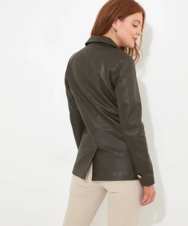 Leather Jackets & Clothing | Blazers | Women's | Women's Joe Browns Lavish Leather Blazer Olive Green