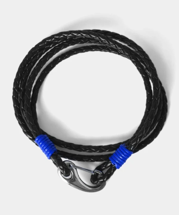 Accessories | Men,s Joe Browns Leather Colour Bound Bracelet Black/Cobalt / Dark Grey/Magenta