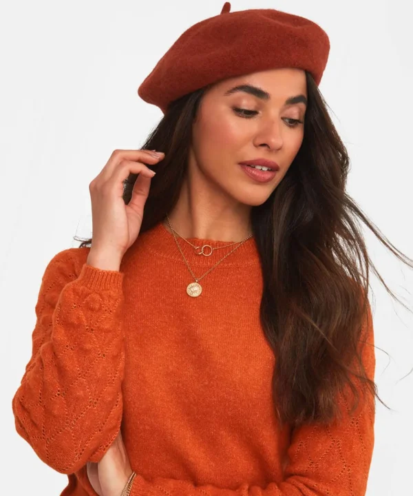 Accessories & Jewellery | Women's Joe Browns Lille City Wool Beret Rust / Hot Pink / Mustard