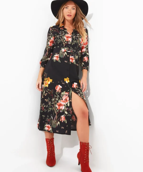 Shop Women's Collection | Vintage & Retro Dresses | Midi Dresses | Party Dresses | Dresses | Sale Dresses | Top Picks | Top Picks | Top Picks | Top Picks | Women's | Women's Joe Browns Louisa Border Print Dress Black
