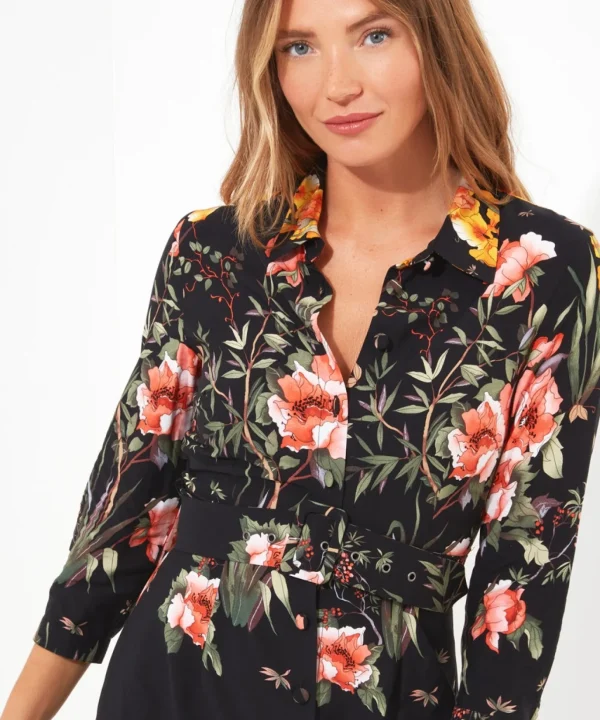 Shop Women's Collection | Vintage & Retro Dresses | Midi Dresses | Party Dresses | Dresses | Sale Dresses | Top Picks | Top Picks | Top Picks | Top Picks | Women's | Women's Joe Browns Louisa Border Print Dress Black