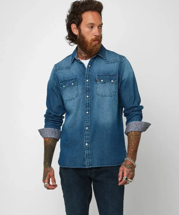 Shirts | Men，s Joe Browns Loved And Lived In Denim Shirt Blue