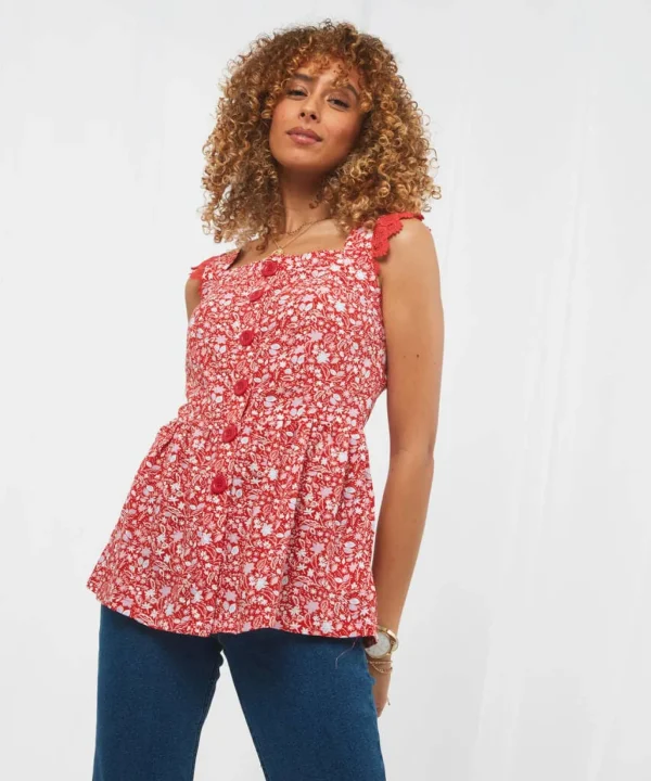 Sale Tops, Tunics & Blouses | Women's Joe Browns Lovely Lace Trim Top Coral