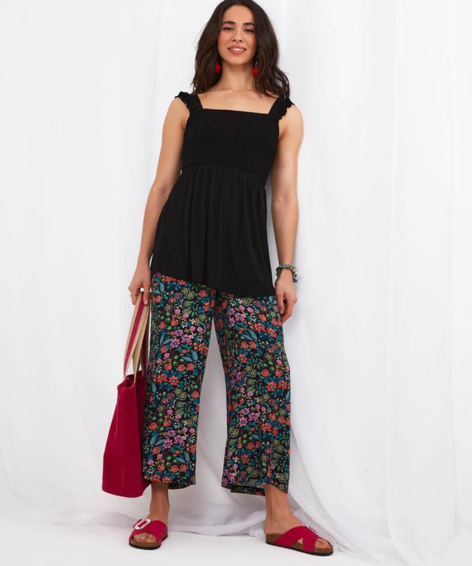 lovely_shirred_top_2.webp Sale Tops, Tunics & Blouses | Women's Joe Browns Lovely Shirred Top Black / White