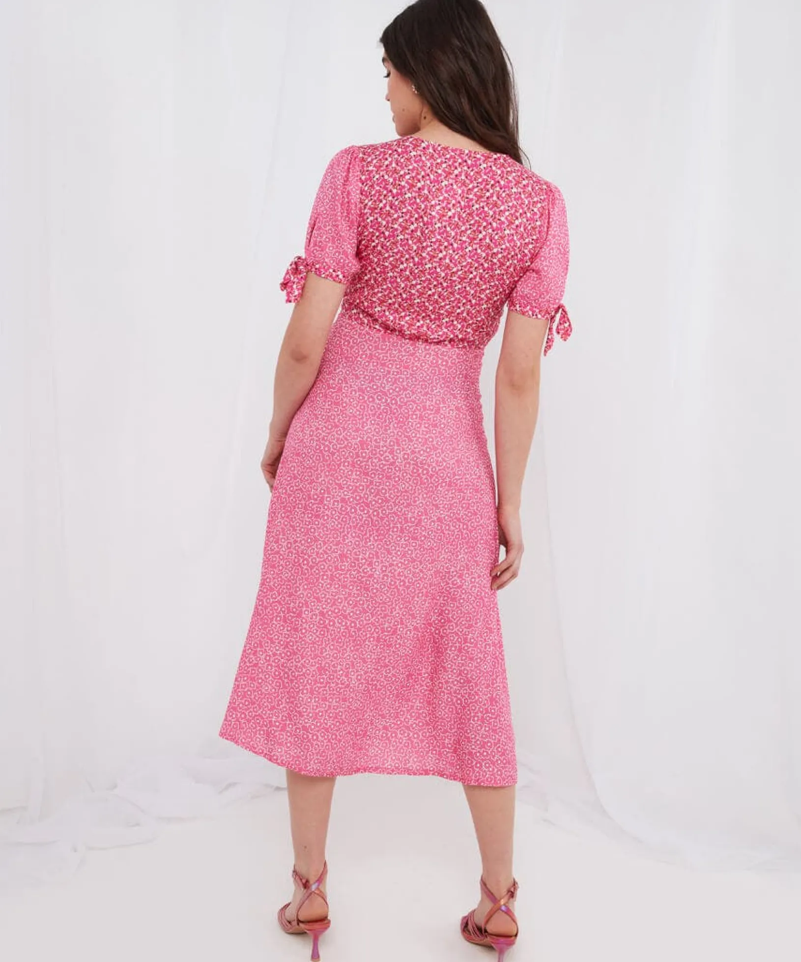lucy_mix_and_match_midi_d_3.webp Sale Dresses | Women's Joe Browns Lucy Mix and Match Midi Dress Pink