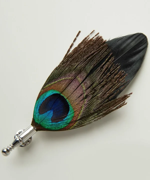 Men's Partywear | Men's Tailoring | Accessories | Top Picks | Top Picks | Men，s Joe Browns Luxury Peacock Feather Pin Multi