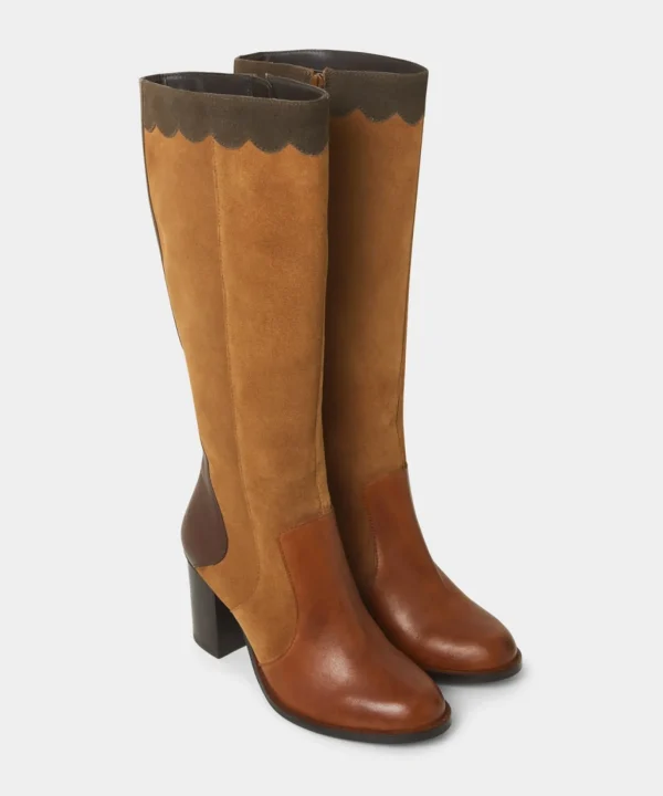 Knee High Boots | Boots & Shoes | Top Picks | Women's Joe Browns Made You Look Suede Leather Boots Tan Multi