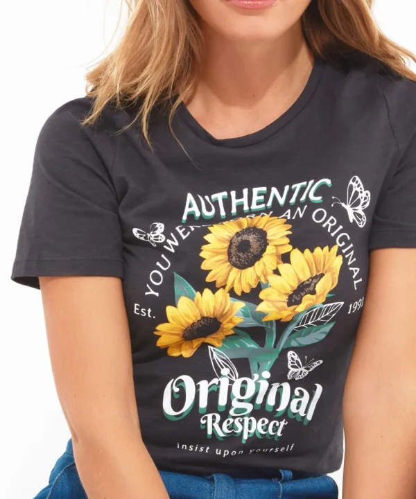 Tops, Tunics & Blouses | Sale Tops, Tunics & Blouses | Women's | Women's Joe Browns Magnificent Sunflower Tee Black