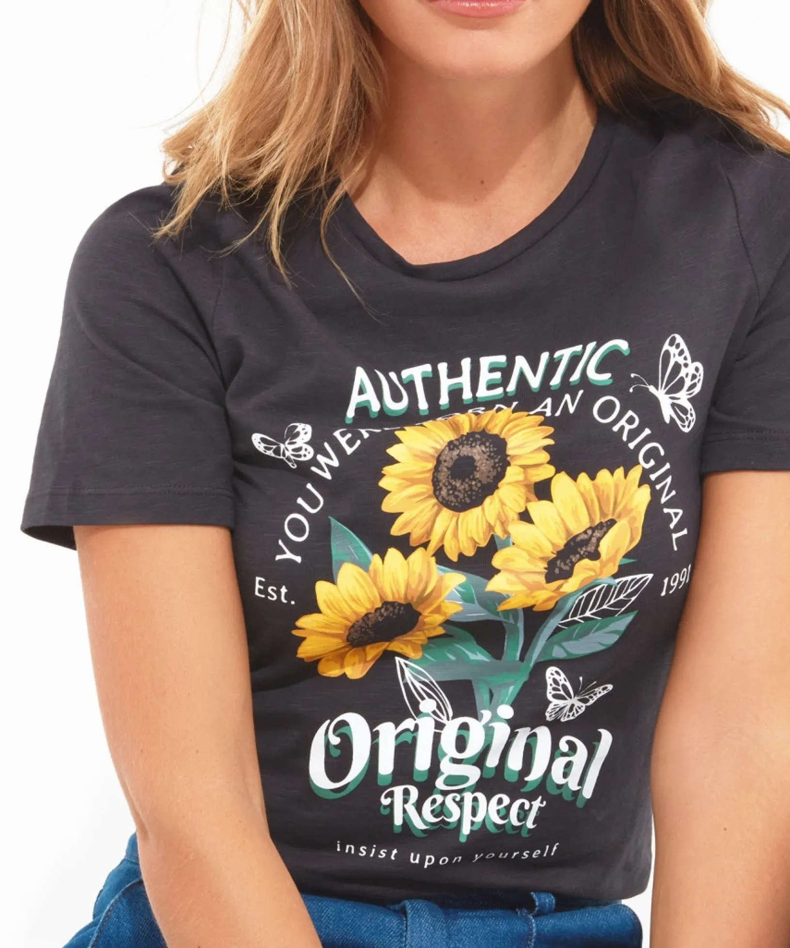 magnificent_sunflower_tee_4.webp Tops, Tunics & Blouses | Sale Tops, Tunics & Blouses | Women's | Women's Joe Browns Magnificent Sunflower Tee Black