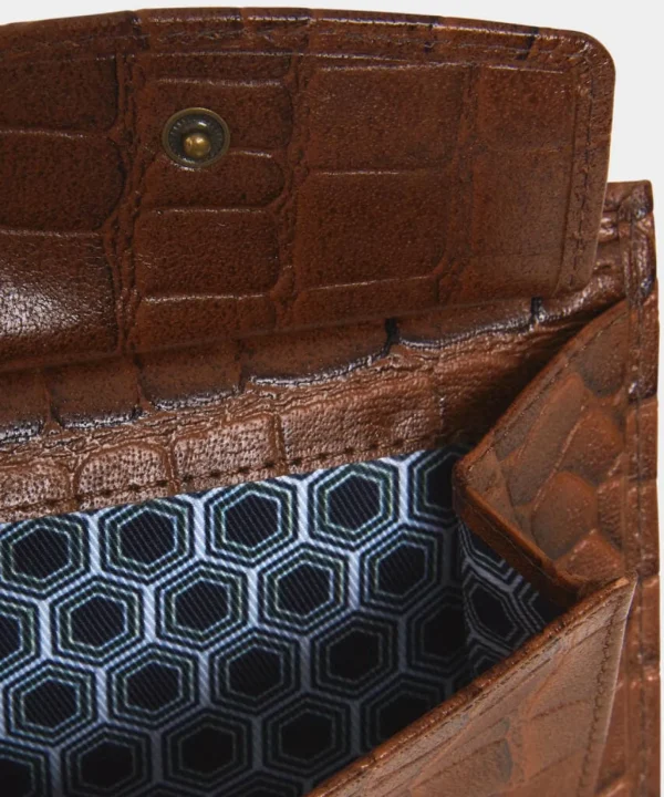 Sale Accessories | Men,s Joe Browns Men's Croc Buff Calf Leather Wallet Tan