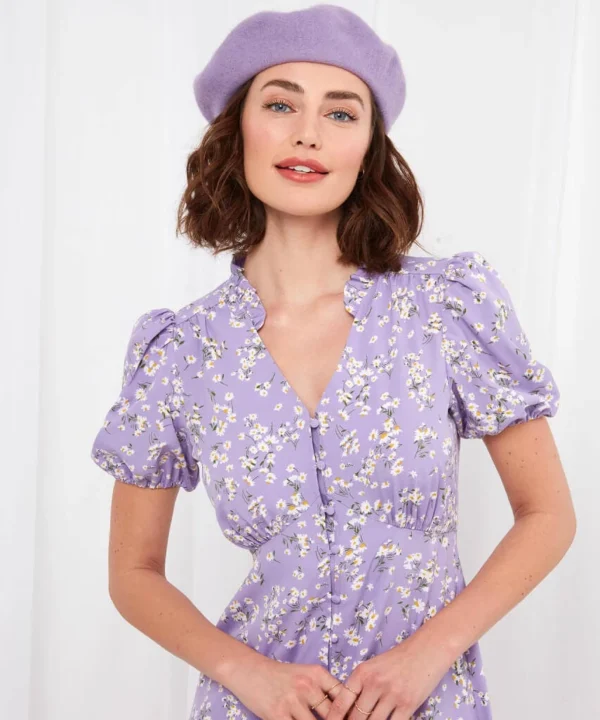 Sale Accessories & Jewellery | Women's Joe Browns Mimi Wool Rich Beret Lilac / Pale Blue