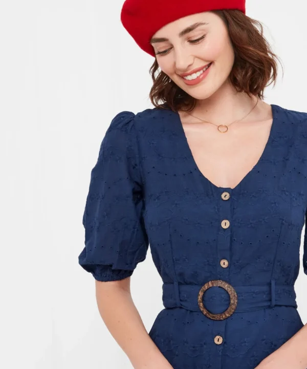 Sale Dresses | Women's Joe Browns Molly Broderie Belted Dress Navy