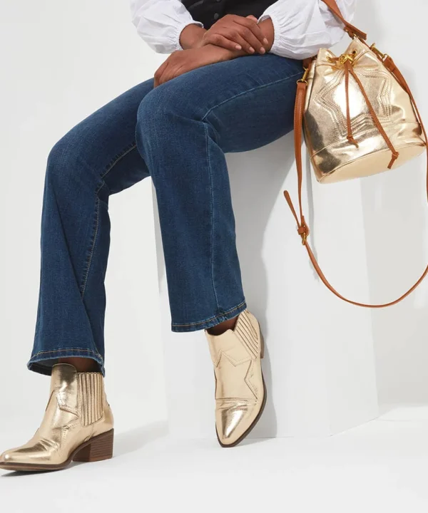 Knee High Boots | Ankle Boots | Party Footwear | Boots & Shoes | Top Picks | Top Picks | Top Picks | Women's Joe Browns Night Star Western Boots Gold