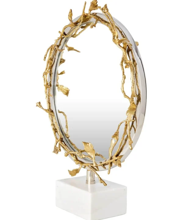 Living Room | Nouveau Reflections | Mirrors | Home Accessories | Gifts | Home | Home | Home | Home | Women's Joe Browns Nouveau Brass Table Mirror With Stone Base Gold