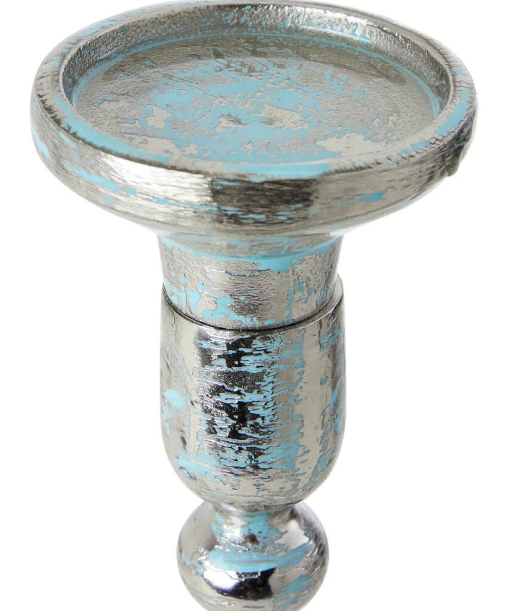 nouveau_distressed_blue_c_2.webp Living Room | Nouveau Reflections | Home Accessories | Candles & Candle Holders | Gifts | Home | Home | Home | Home | Women's Joe Browns Nouveau Distressed Blue Candle Holder Silver